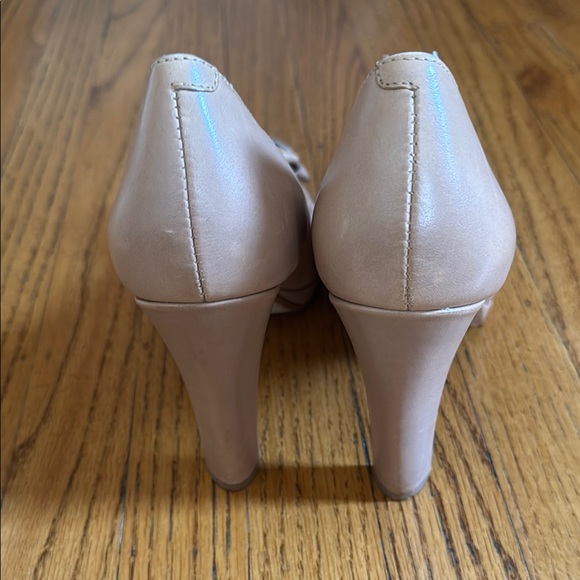 Miss Albright Tan Stiletto Heels with Embellished Toe - Picture 3 of 4
